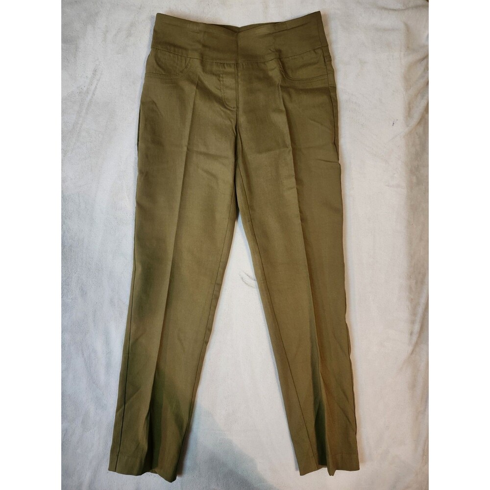 Ruby Rd Petite 4P Rayon Blend Pull On Stretch Pants Dress Trousers Khaki NWT